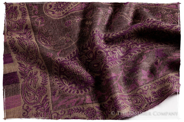 Orchidée Iris Mughal Paisley Reversible Soft Cashmere Scarf/Shawl