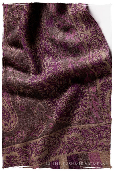 Orchidée Iris Mughal Paisley Reversible Soft Cashmere Scarf/Shawl