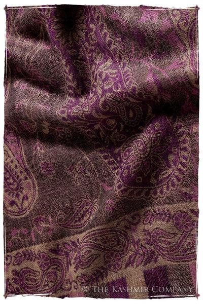 Orchidée Iris Mughal Paisley Reversible Soft Cashmere Scarf/Shawl