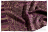 Orchidée Iris Mughal Paisley Reversible Soft Cashmere Scarf/Shawl