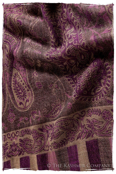 Orchidée Iris Mughal Paisley Reversible Soft Cashmere Scarf/Shawl