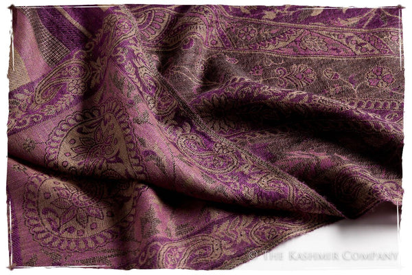 Orchidée Iris Mughal Paisley Reversible Soft Cashmere Scarf/Shawl