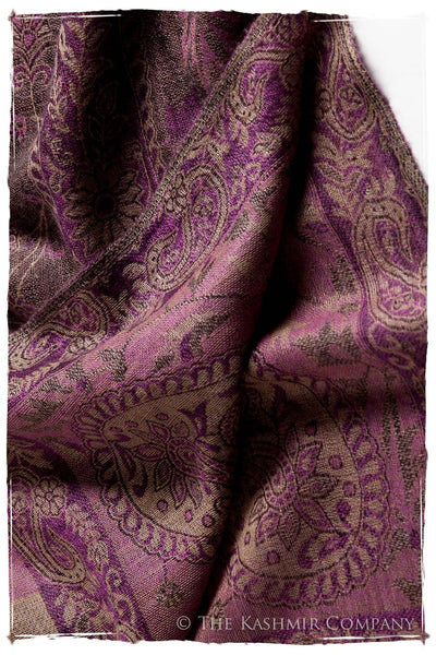 Orchidée Iris Mughal Paisley Reversible Soft Cashmere Scarf/Shawl