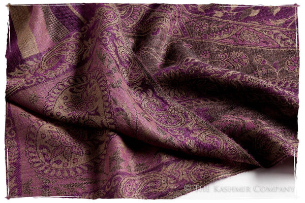 Orchidée Iris Mughal Paisley Reversible Soft Cashmere Scarf/Shawl