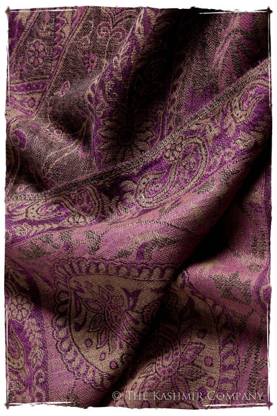 Orchidée Iris Mughal Paisley Reversible Soft Cashmere Scarf/Shawl