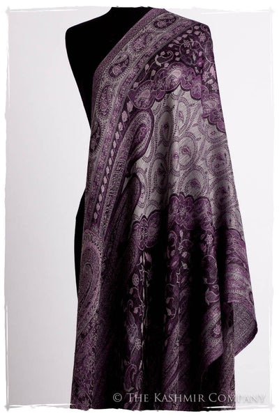 Impérial Purple Mughal Paisley Reversible Soft Cashmere Scarf/Shawl