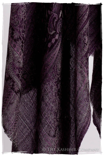 Impérial Purple Mughal Paisley Reversible Soft Cashmere Scarf/Shawl