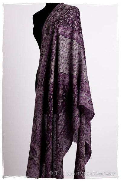 Impérial Purple Mughal Paisley Reversible Soft Cashmere Scarf/Shawl