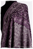 Impérial Purple Mughal Paisley Reversible Soft Cashmere Scarf/Shawl