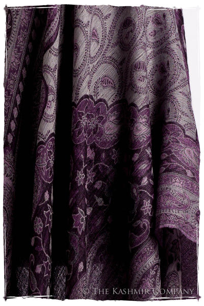 Impérial Purple Mughal Paisley Reversible Soft Cashmere Scarf/Shawl