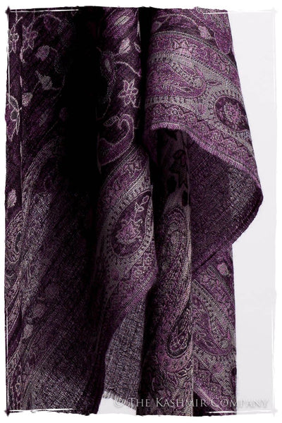 Impérial Purple Mughal Paisley Reversible Soft Cashmere Scarf/Shawl