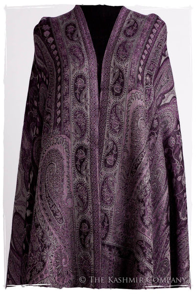 Impérial Purple Mughal Paisley Reversible Soft Cashmere Scarf/Shawl