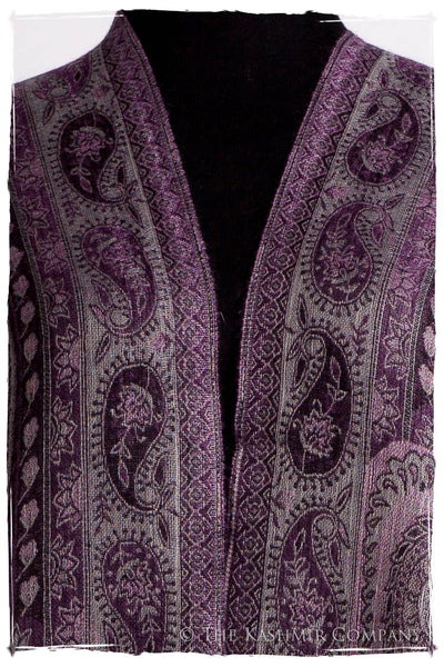 Impérial Purple Mughal Paisley Reversible Soft Cashmere Scarf/Shawl