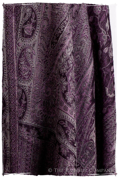 Impérial Purple Mughal Paisley Reversible Soft Cashmere Scarf/Shawl