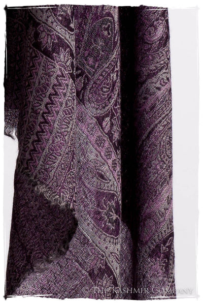 Impérial Purple Mughal Paisley Reversible Soft Cashmere Scarf/Shawl