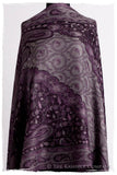 Impérial Purple Mughal Paisley Reversible Soft Cashmere Scarf/Shawl
