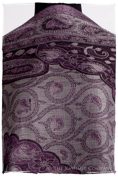 Impérial Purple Mughal Paisley Reversible Soft Cashmere Scarf/Shawl