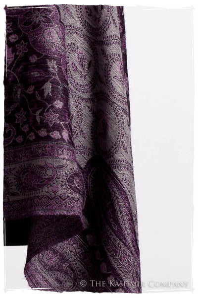 Impérial Purple Mughal Paisley Reversible Soft Cashmere Scarf/Shawl