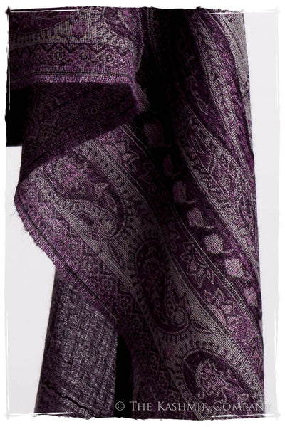 Impérial Purple Mughal Paisley Reversible Soft Cashmere Scarf/Shawl