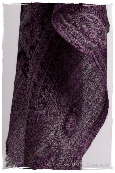 Impérial Purple Mughal Paisley Reversible Soft Cashmere Scarf/Shawl