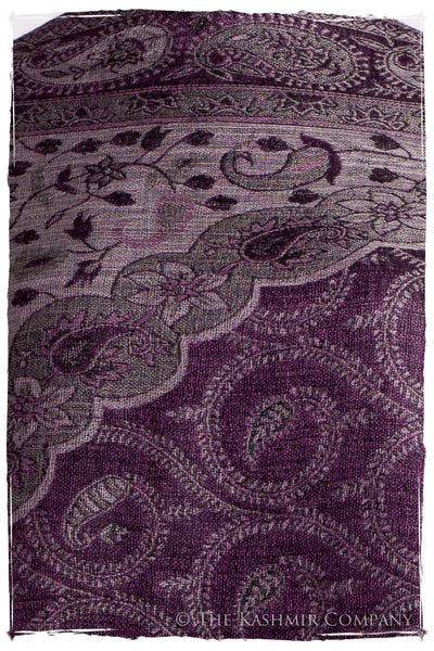 Impérial Purple Mughal Paisley Reversible Soft Cashmere Scarf/Shawl