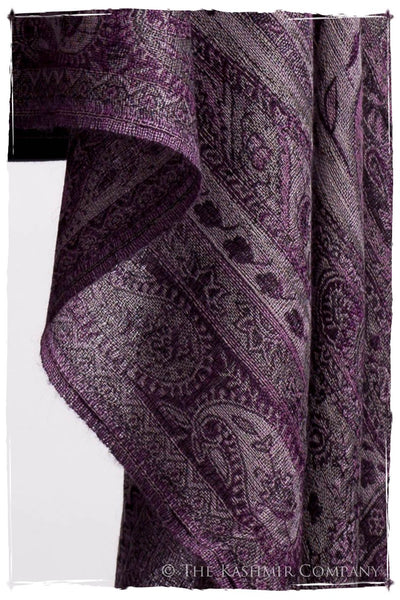 Impérial Purple Mughal Paisley Reversible Soft Cashmere Scarf/Shawl