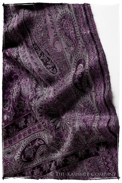 Impérial Purple Mughal Paisley Reversible Soft Cashmere Scarf/Shawl