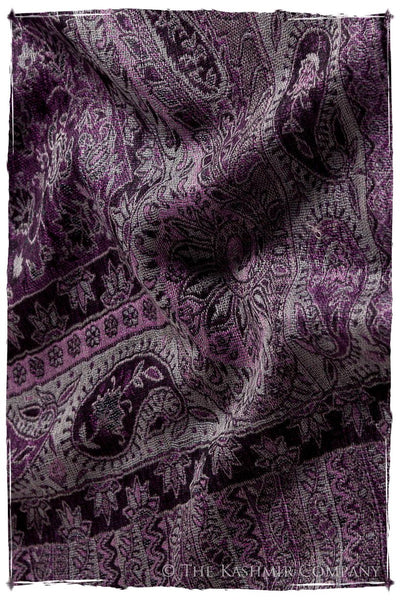 Impérial Purple Mughal Paisley Reversible Soft Cashmere Scarf/Shawl