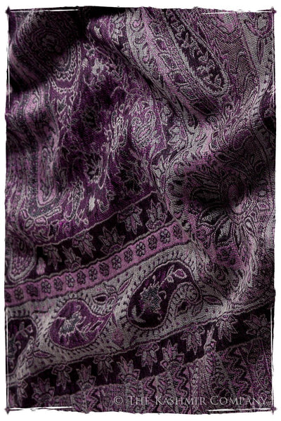 Impérial Purple Mughal Paisley Reversible Soft Cashmere Scarf/Shawl