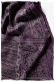 Impérial Purple Mughal Paisley Reversible Soft Cashmere Scarf/Shawl