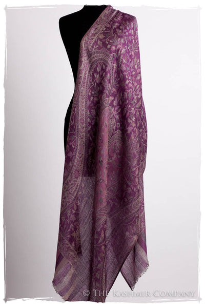 Brume d'orchidée Mughal Paisley Reversible Soft Cashmere Scarf/Shawl