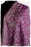 Brume d'orchidée Mughal Paisley Reversible Soft Cashmere Scarf/Shawl