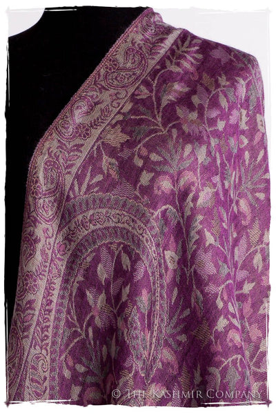 Brume d'orchidée Mughal Paisley Reversible Soft Cashmere Scarf/Shawl