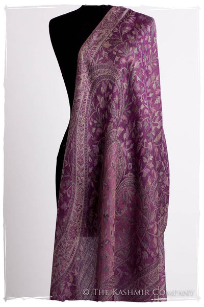 Brume d'orchidée Mughal Paisley Reversible Soft Cashmere Scarf/Shawl