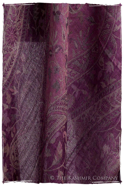 Brume d'orchidée Mughal Paisley Reversible Soft Cashmere Scarf/Shawl