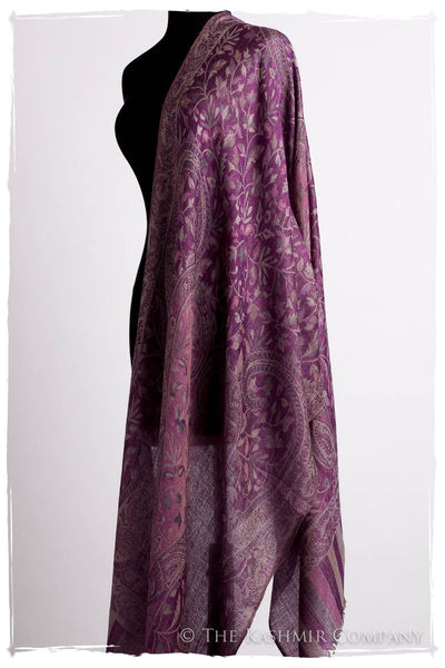 Brume d'orchidée Mughal Paisley Reversible Soft Cashmere Scarf/Shawl