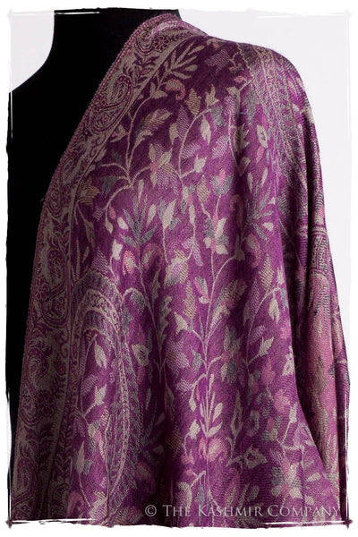 Brume d'orchidée Mughal Paisley Reversible Soft Cashmere Scarf/Shawl