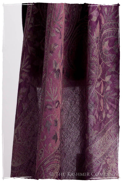 Brume d'orchidée Mughal Paisley Reversible Soft Cashmere Scarf/Shawl