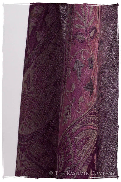 Brume d'orchidée Mughal Paisley Reversible Soft Cashmere Scarf/Shawl