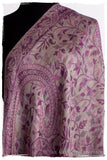Brume d'orchidée Mughal Paisley Reversible Soft Cashmere Scarf/Shawl