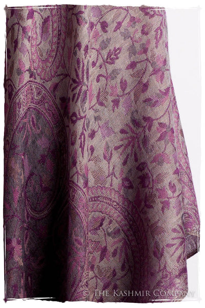 Brume d'orchidée Mughal Paisley Reversible Soft Cashmere Scarf/Shawl