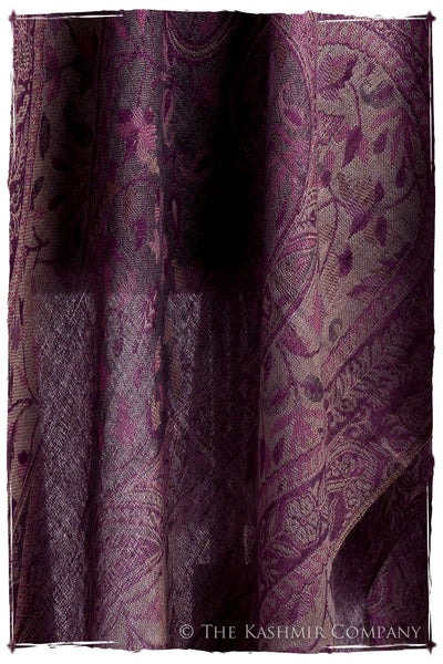 Brume d'orchidée Mughal Paisley Reversible Soft Cashmere Scarf/Shawl