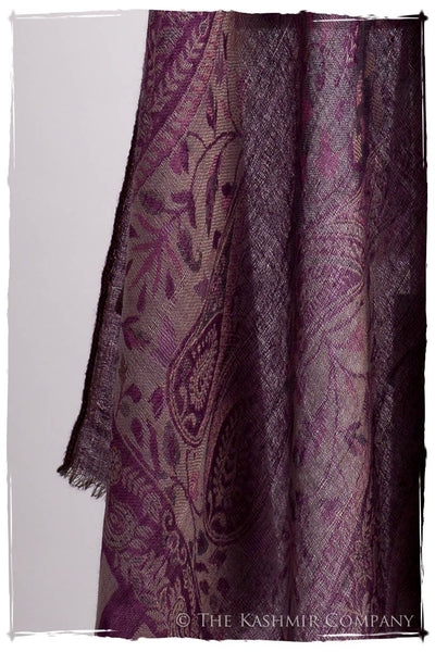 Brume d'orchidée Mughal Paisley Reversible Soft Cashmere Scarf/Shawl