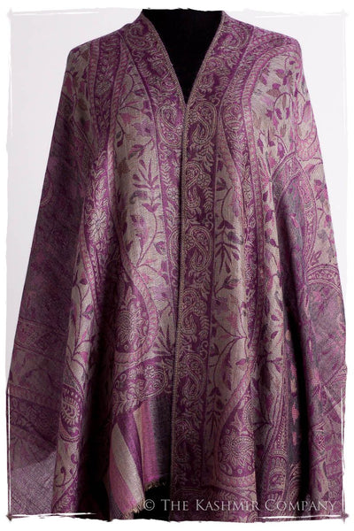 Brume d'orchidée Mughal Paisley Reversible Soft Cashmere Scarf/Shawl