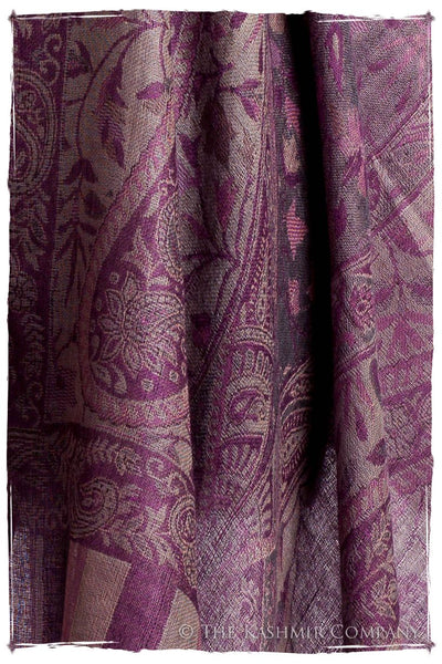 Brume d'orchidée Mughal Paisley Reversible Soft Cashmere Scarf/Shawl