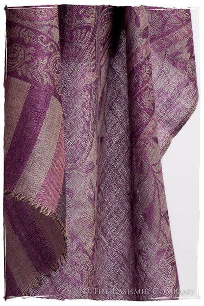 Brume d'orchidée Mughal Paisley Reversible Soft Cashmere Scarf/Shawl