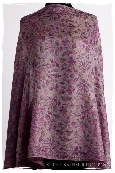 Brume d'orchidée Mughal Paisley Reversible Soft Cashmere Scarf/Shawl