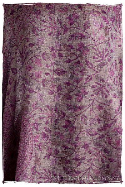 Brume d'orchidée Mughal Paisley Reversible Soft Cashmere Scarf/Shawl