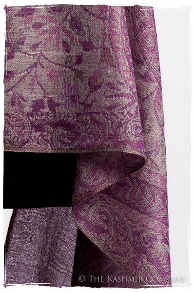 Brume d'orchidée Mughal Paisley Reversible Soft Cashmere Scarf/Shawl