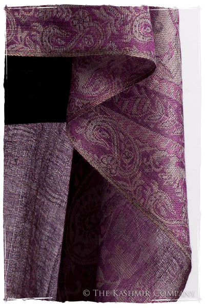 Brume d'orchidée Mughal Paisley Reversible Soft Cashmere Scarf/Shawl